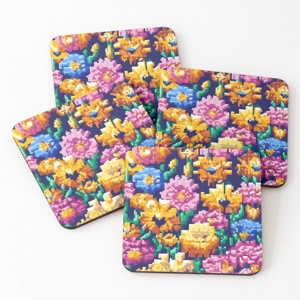 Item preview, Vibrant Pixel Blooms: A Multicolored Floral Showcase designed and sold by EnjoYarty.