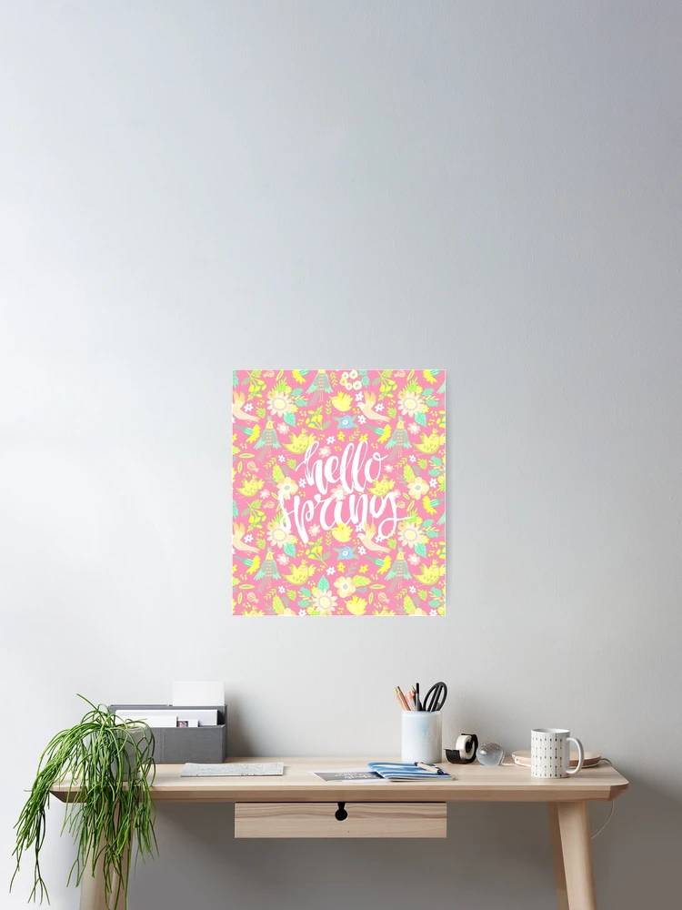 Thumbnail 2 of 3, Poster, Hello Spring (Soft Peach) designed and sold by Mandala Of Life.