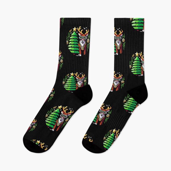 Item preview, Cyberpunk Christmas Reindeer: An 8-Bit Techy Festive Odyssey with Bitcoin Flair designed and sold by PixelPunkster.