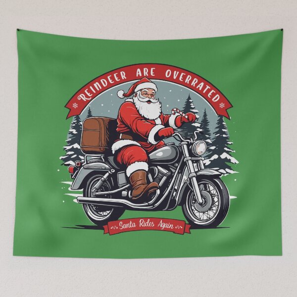 Item preview, Reindeer Are Overrated -  Funny Christmas Santa Rides Again designed and sold by Urban-Alien.