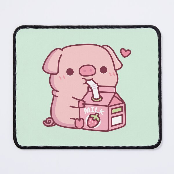 Item preview, Cute Little Pig Loves Strawberry Milk designed and sold by rustydoodle.