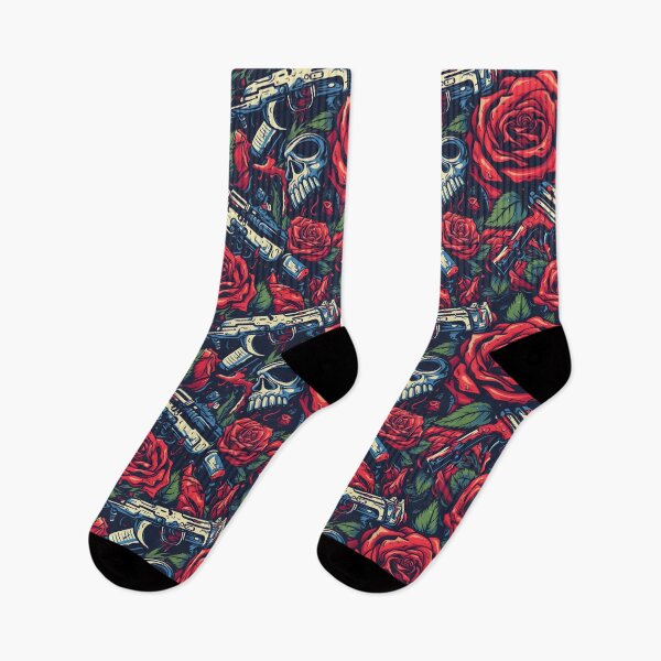 Item preview, Roses and Firearms Bold Contrast Artwork designed and sold by inkArtistryfine.