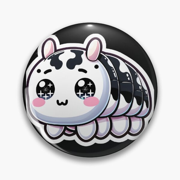 Item preview, Dairy cow isopod cute kawai black and white designed and sold by ChataMaroon.
