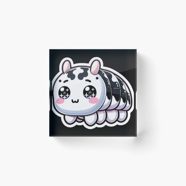Item preview, Dairy cow isopod cute kawai black and white designed and sold by ChataMaroon.