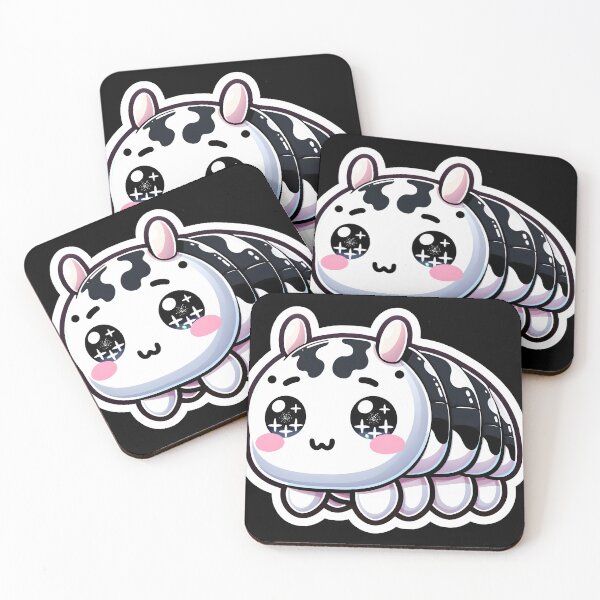 Item preview, Dairy cow isopod cute kawai black and white designed and sold by ChataMaroon.