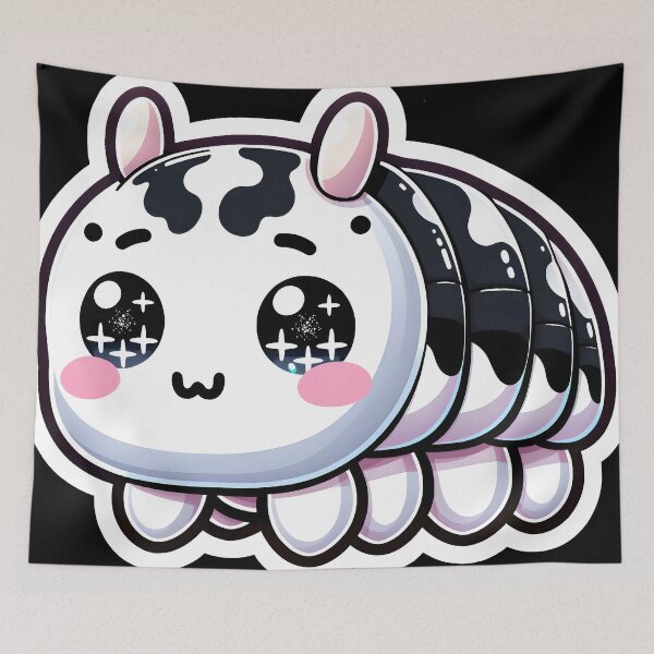 Item preview, Dairy cow isopod cute kawai black and white designed and sold by ChataMaroon.