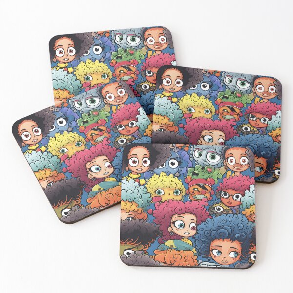 Item preview, Eclectic Cartoon Faces Colorful Artwork designed and sold by inkArtistryfine.