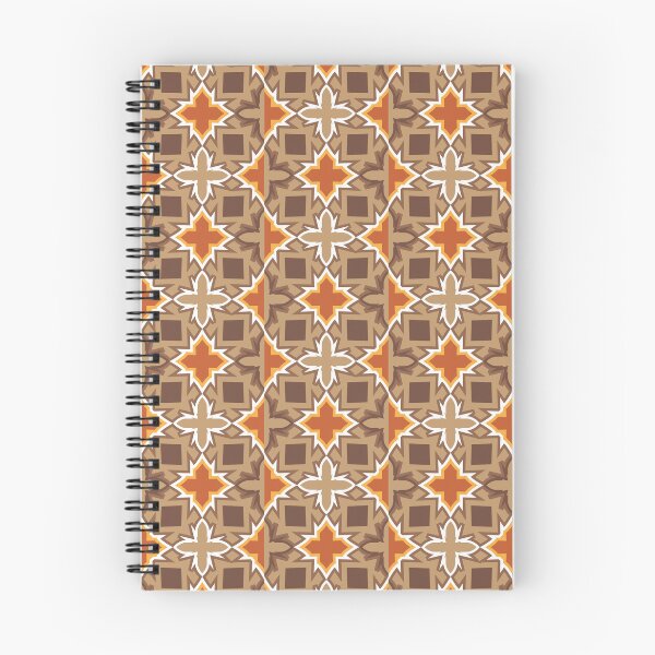 Item preview, A brown and orange pattern with squares and flowers designed and sold by Salahuddin190.