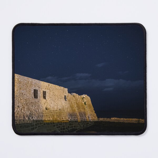 Item preview, A stone building with windows at night designed and sold by Tasos Karamalakis.