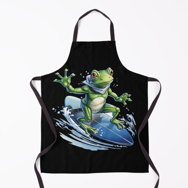 Item preview, Funny green frog surfing designed and sold by WallGemsArt.
