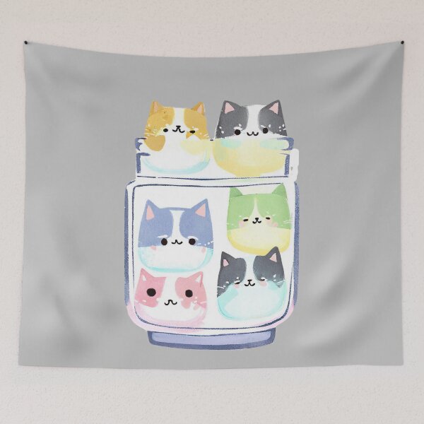 Item preview,  KAWAII CATS IN A MASON JAR   designed and sold by KawaiiLyfe.