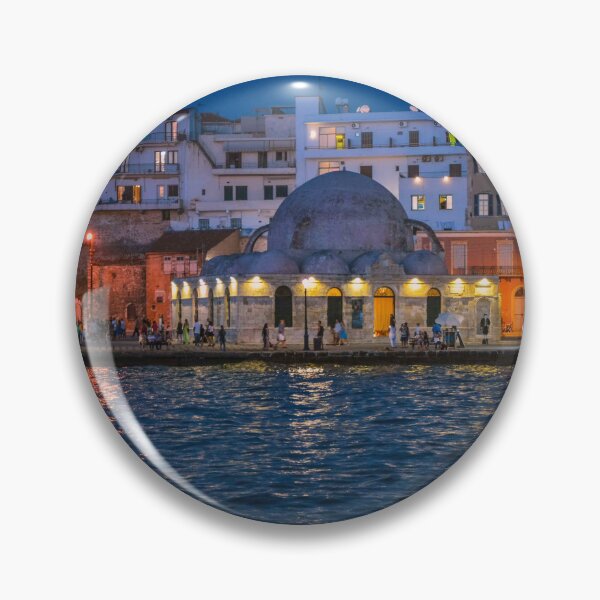 Item preview, Old  Harbour of Chania Crete at night designed and sold by Tasos Karamalakis.
