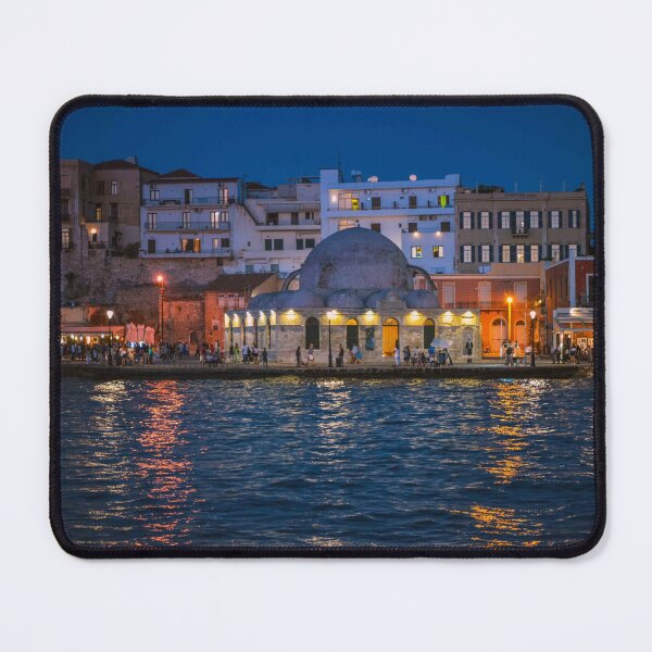 Item preview, Old  Harbour of Chania Crete at night designed and sold by Tasos Karamalakis.