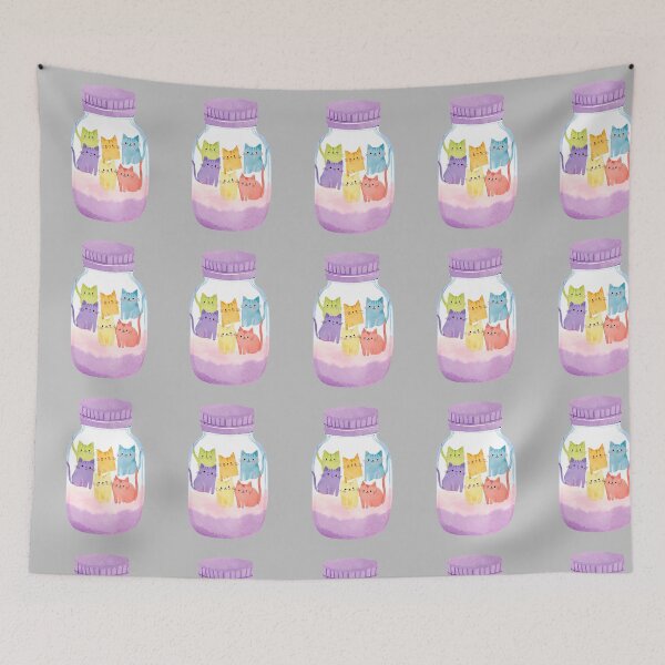 Item preview,  KAWAII CATS IN A MASON JAR   designed and sold by KawaiiLyfe.