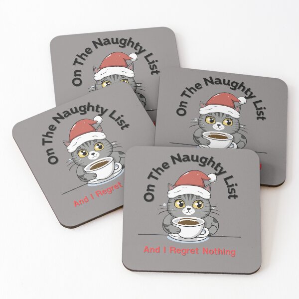 Item preview, On The Naughty List I Regret Nothing Funny Cat Xmas Coffee  designed and sold by bvdesignart.