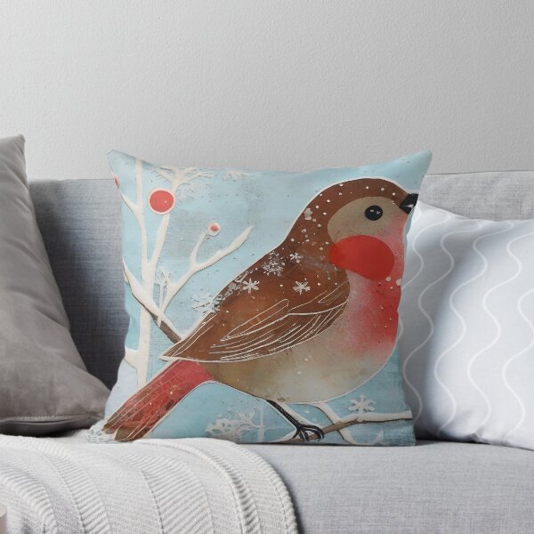 Item preview, winter bird gelli print art designed and sold by Pride-Casuals.