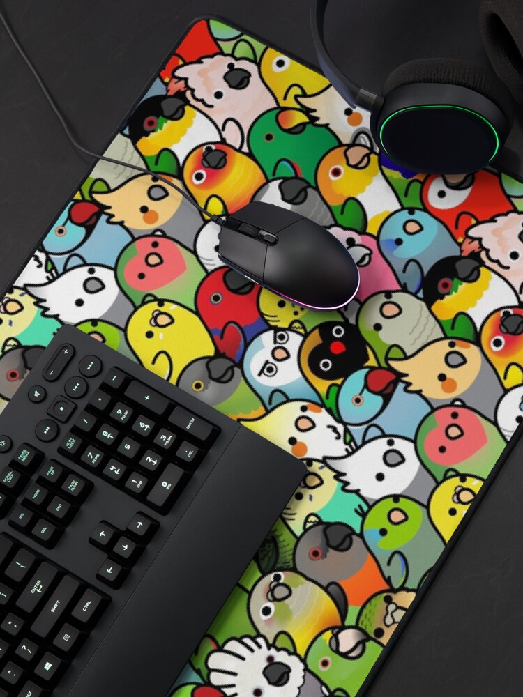 Thumbnail 4 of 5, Mouse Pad, Everybirdy Pattern 2023 designed and sold by birdhism.