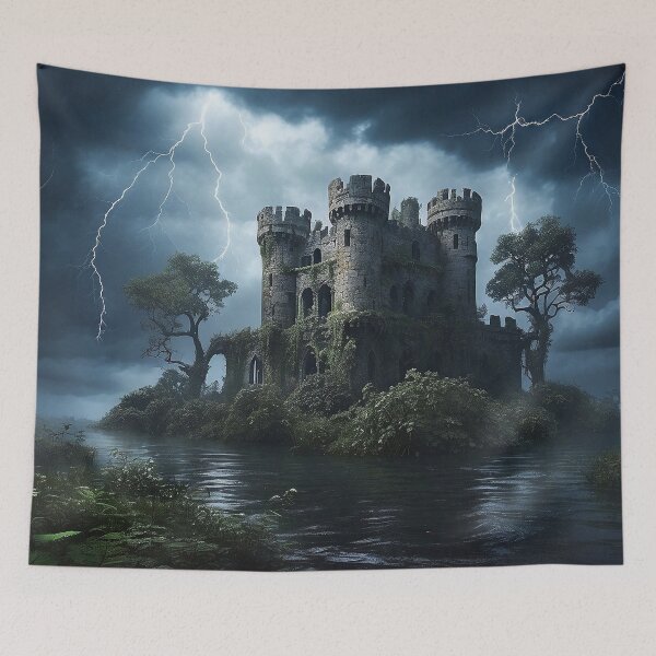 Item preview, Fantasy Castle Ruins in the Swamp. designed and sold by nyathiwa.