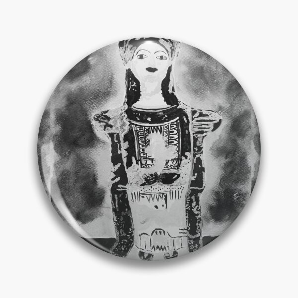 Item preview, Enthroned female figurine black and white  designed and sold by Kiruthikaarts.