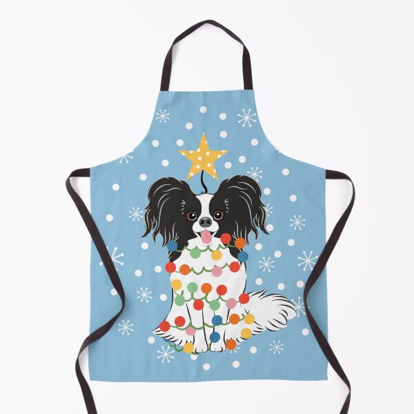 Item preview, Black White Papillon Dog Christmas Tree designed and sold by Lulupainting.