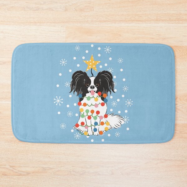 Item preview, Black White Papillon Dog Christmas Tree designed and sold by Lulupainting.