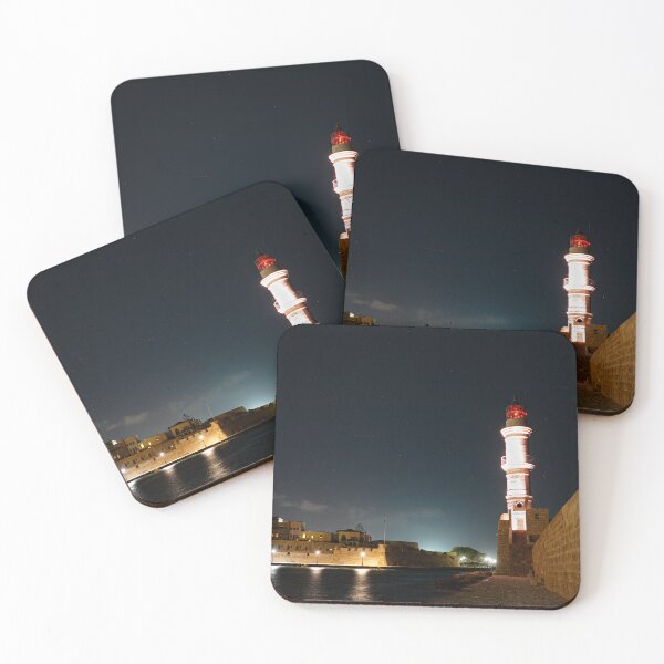 Item preview, Chania by night with clear sky and stars.Lighthouse designed and sold by Tasos Karamalakis.