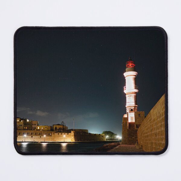 Item preview, Chania by night with clear sky and stars.Lighthouse designed and sold by Tasos Karamalakis.