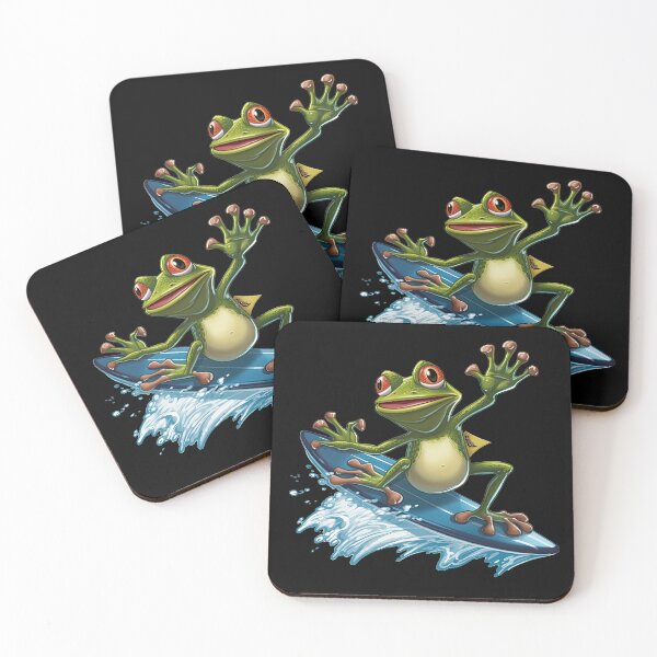 Item preview, Little frog really big when surfing designed and sold by WallGemsArt.