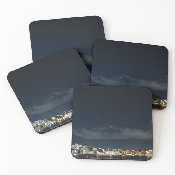 Item preview, Chania old town by night with clear sky and stars. designed and sold by Tasos Karamalakis.