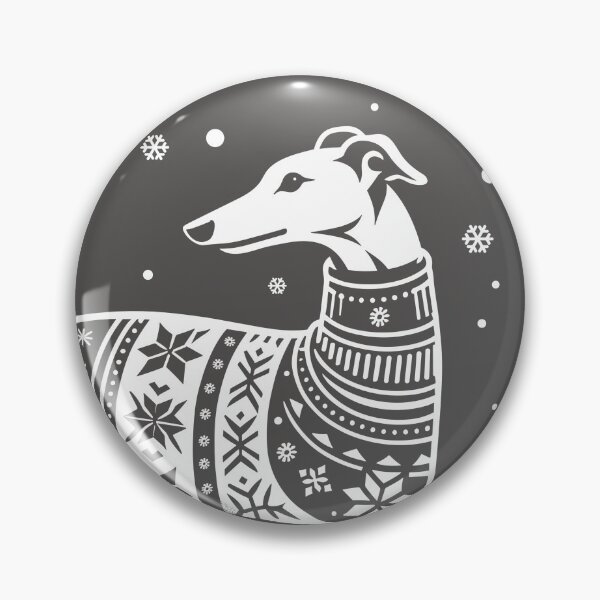 Item preview, Christmas Greyhound Dog Wearing a Winter Sweater Grey designed and sold by hidden-design.