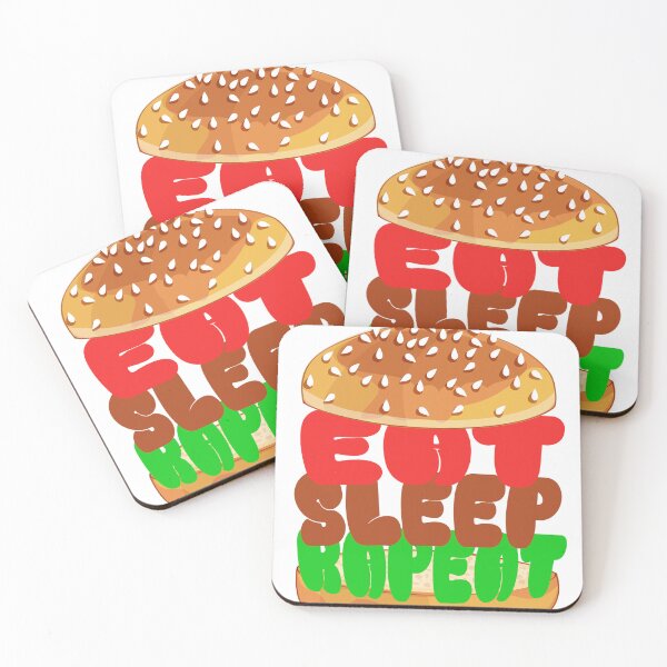 Item preview, eat sleep repeat with hamburger designed and sold by cocokara999.