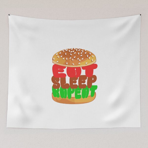 Item preview, eat sleep repeat with hamburger designed and sold by cocokara999.