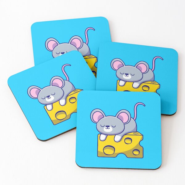 Item preview, Cute Mouse Sleeping on Cheese Cartoon Illustration designed and sold by hjian8219.