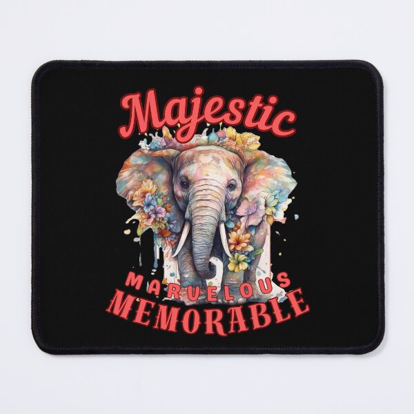 Item preview, Majestic, Marvelous, Memorable. colorful elephant designed and sold by ElephantVibes.