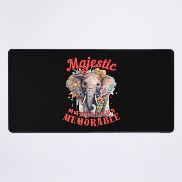 Item preview, Majestic, Marvelous, Memorable. colorful elephant designed and sold by ElephantVibes.