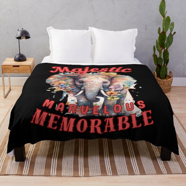 Item preview, Majestic, Marvelous, Memorable. colorful elephant designed and sold by ElephantVibes.