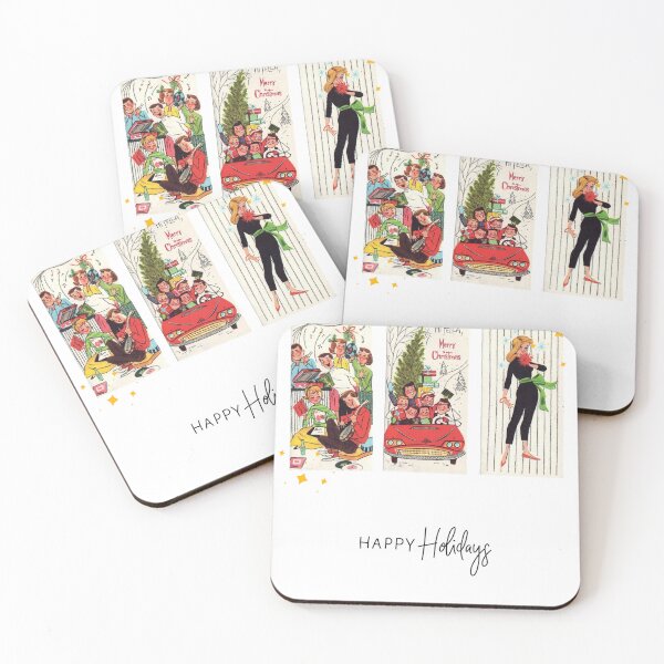 Item preview, Retro 50s 60s Christmas postcard / vintage  happy holidays greeting card designed and sold by LaundrySalt.