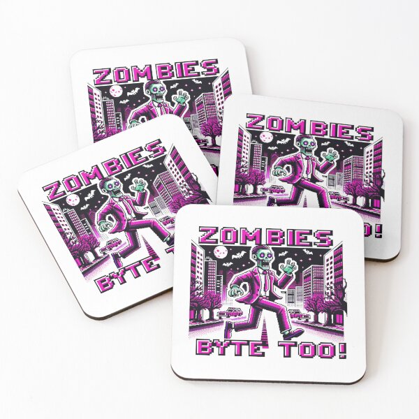 Item preview, 8-Bit Neon Pink Zombie in Cyberpunk City - Quirky Gaming Art designed and sold by PixelPunkster.