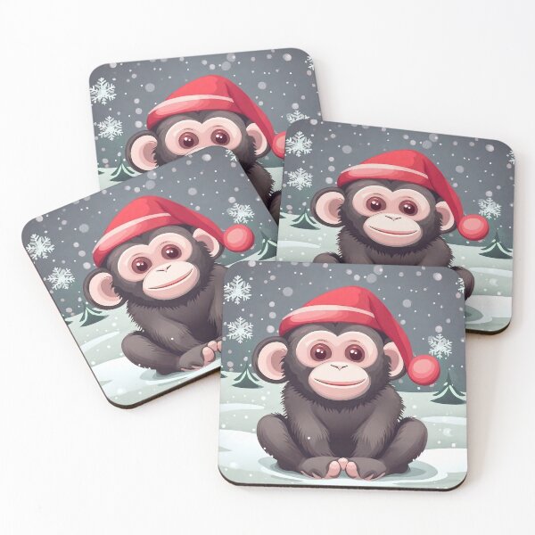 Item preview, Cute monkey in Christmas spirit designed and sold by KarakitAI.