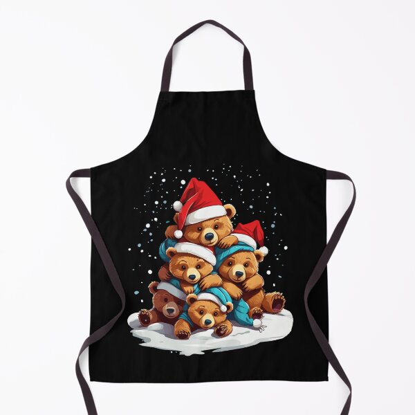 Item preview, Bear Christmas Tree in Snow Funny Family Bear Chistmas Hat designed and sold by Peculiarts.
