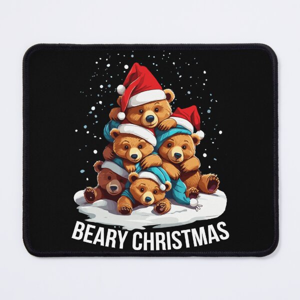 Item preview, Beary Christmas Bear Christmas Tree in Snow Funny Family Bear Xmas Hat designed and sold by Peculiarts.