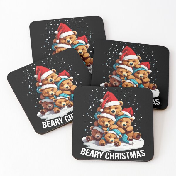 Item preview, Beary Christmas Bear Christmas Tree in Snow Funny Family Bear Xmas Hat designed and sold by Peculiarts.