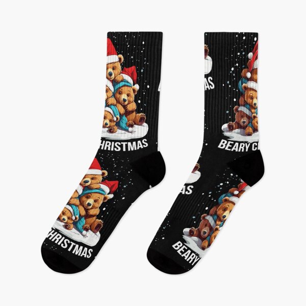 Item preview, Beary Christmas Bear Christmas Tree in Snow Funny Family Bear Xmas Hat designed and sold by Peculiarts.