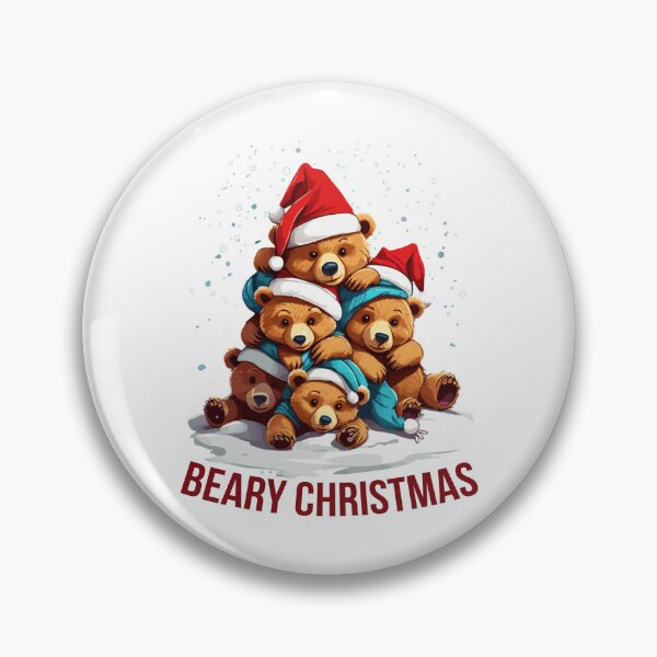 Item preview, Beary Christmas Bear Christmas Tree in Snow Funny Family Bear Xmas Hat designed and sold by Peculiarts.