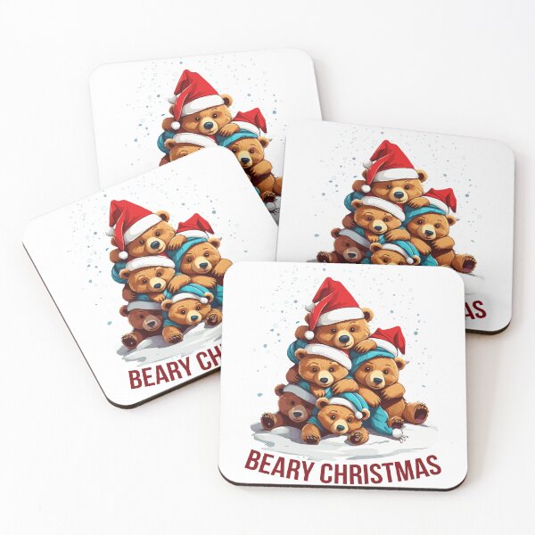 Item preview, Beary Christmas Bear Christmas Tree in Snow Funny Family Bear Xmas Hat designed and sold by Peculiarts.