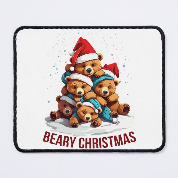 Item preview, Beary Christmas Bear Christmas Tree in Snow Funny Family Bear Xmas Hat designed and sold by Peculiarts.