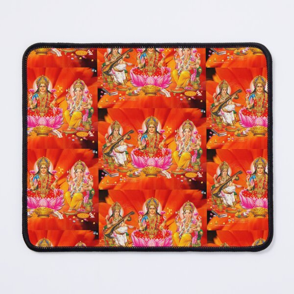Item preview, Hindi Goddess Lakshmi Hindu Textile Pattern designed and sold by Popular-Gifts.