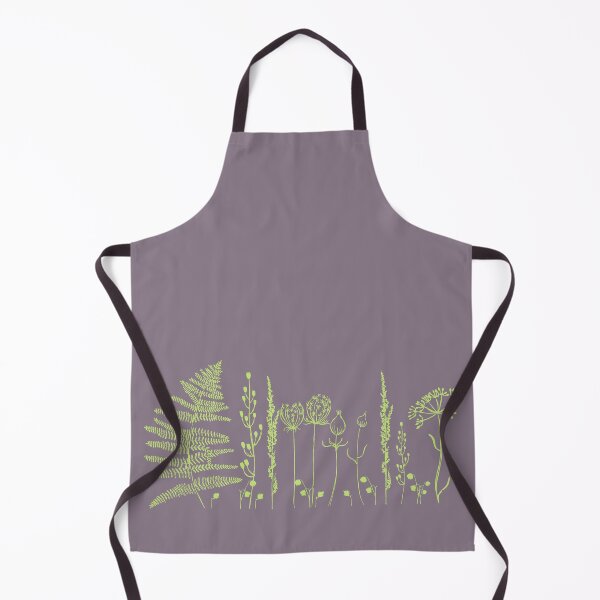 Item preview, An illustrated border of bright green botanical images on a dusty lilac background. designed and sold by Jaine Drake.