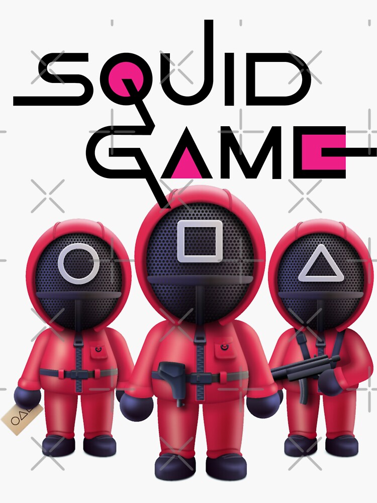 Pink Solder Squid Game PLAY WITH ME Sticker Waterproof 