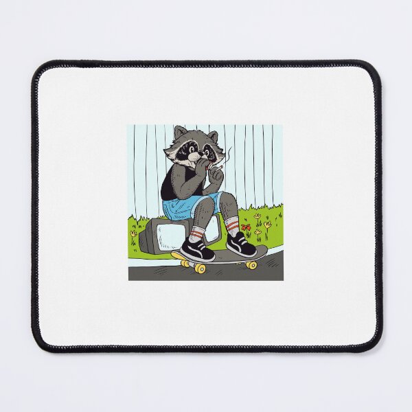 Item preview, Racoon chillin on the sidewalk - teen racoon - retro poster designed and sold by NaturesBandit.